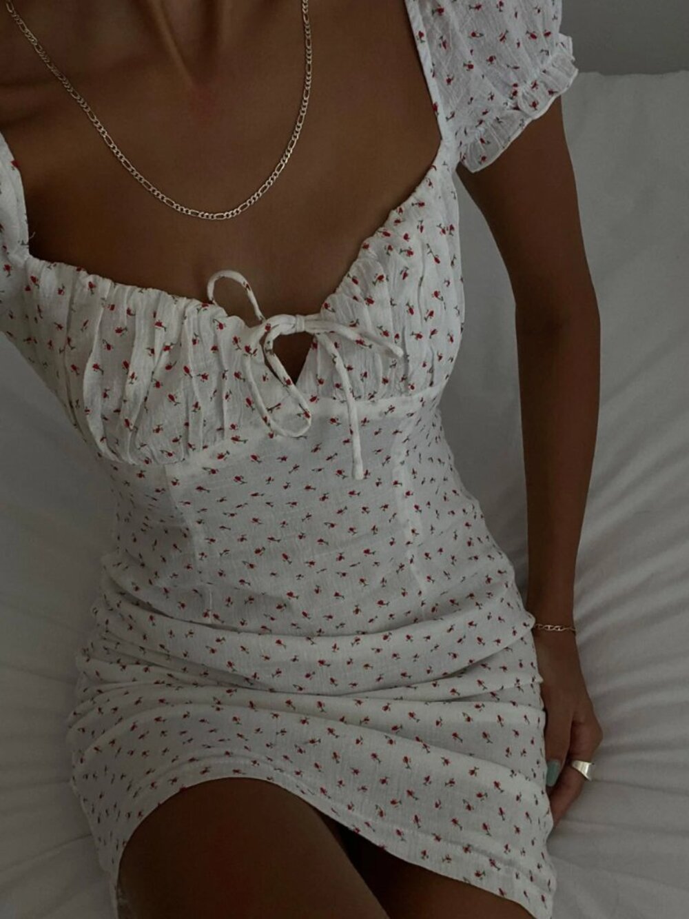 PRINCESS POLLY Natalina Mini Dress White / Red in 0